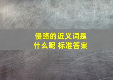 侵略的近义词是什么呢 标准答案